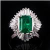 Image 1 : 2.50 ctw Emerald and 1.04 ctw Diamond Platinum Ring