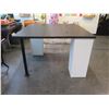 Image 8 : Square Desk Table w/ Top Shelf & White Underneath Storage Compartments 60" x 60" x 39"H (art not inc