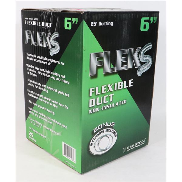 FLEKS, 6 INCH X 25FT FLEXIBLE DUCTING