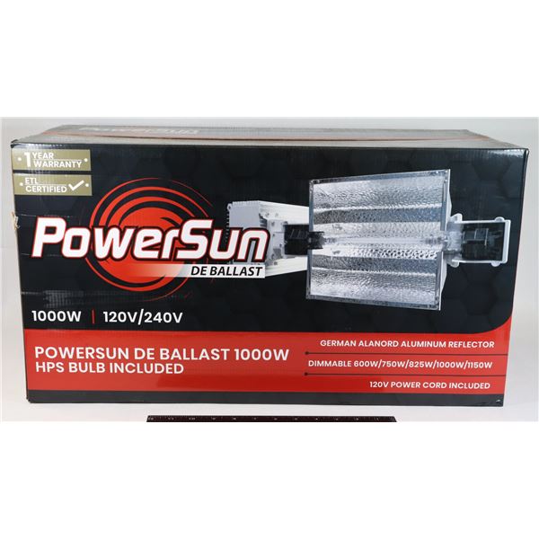 POWER SUN, 1000W DE HPS GROW LIGHT FIXTURE