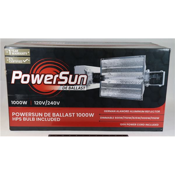 POWER SUN, 1000W DE HPS GROW LIGHT FIXTURE