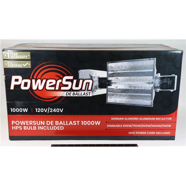 POWER SUN, 1000W DE HPS GROW LIGHT FIXTURE
