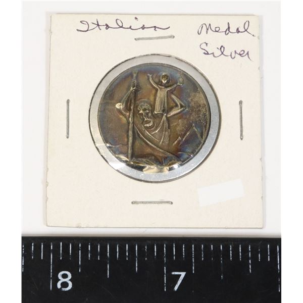 VINTAGE SILVER? ITALIAN ST. CHRISTOPHER MEDAL