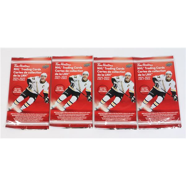 2021-2022 TIM HORTONS NHL CARDS x4 SEALED PACKS