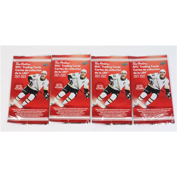 2021-2022 TIM HORTONS NHL CARDS x4 SEALED PACKS