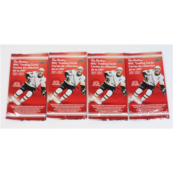2021-2022 TIM HORTONS NHL CARDS x4 SEALED PACKS