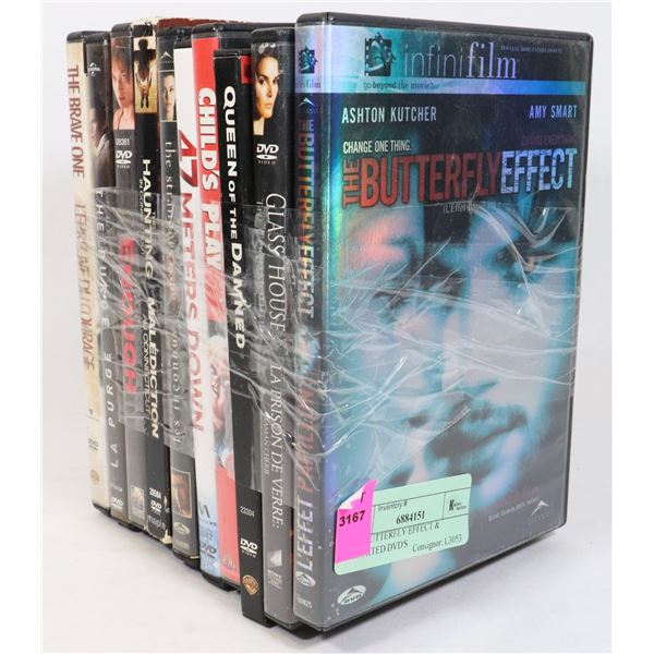 THE BUTTERFLY EFFECT & ASSORTED DVD'S