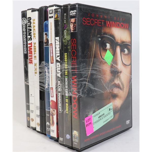SECRET WINDOW & ASSORTED DVD'S