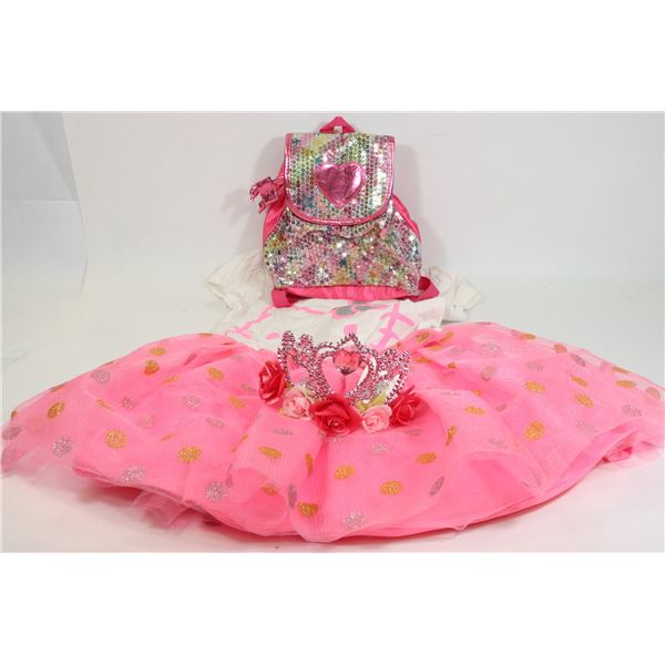 HELLO KITTY DRESS WITH TIARA & SPARKLE BAG