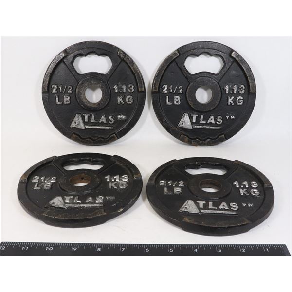 ATLAS 2 1/2 LB. CAST IRON WEIGHT PLATES-4