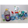 Image 1 : BOX OF PARTIALLY USED CLEANING SUPPLIES ETC