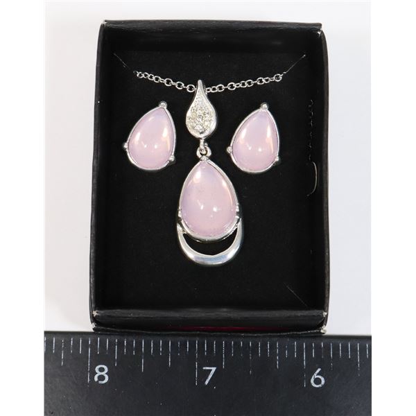 MATCHING PINK EARRINGS & NECKLACE SET