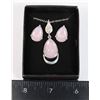 Image 1 : MATCHING PINK EARRINGS & NECKLACE SET