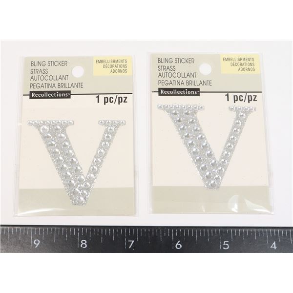 "V" BLING STICKERS