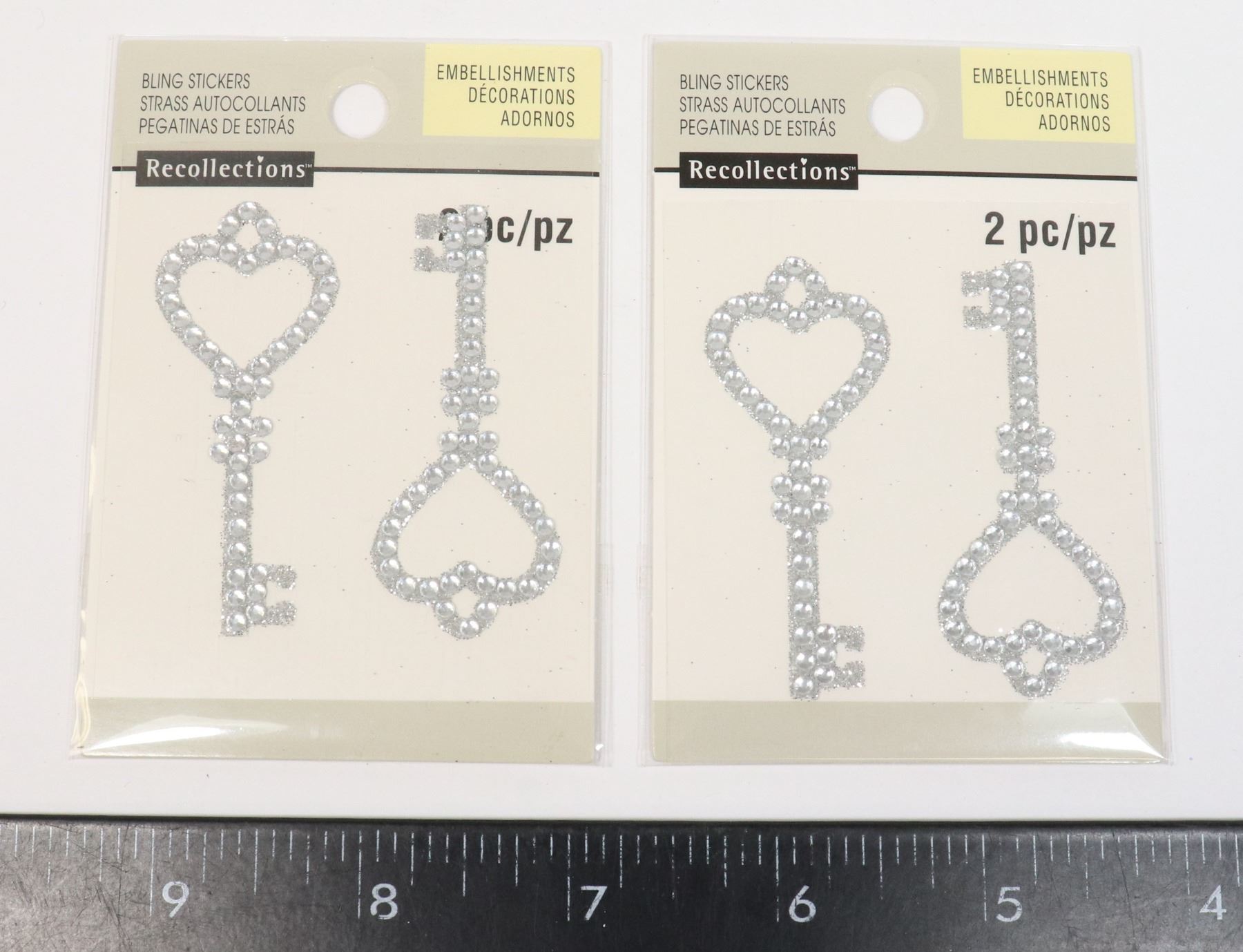 ANTIQUE KEY BLING STICKERS