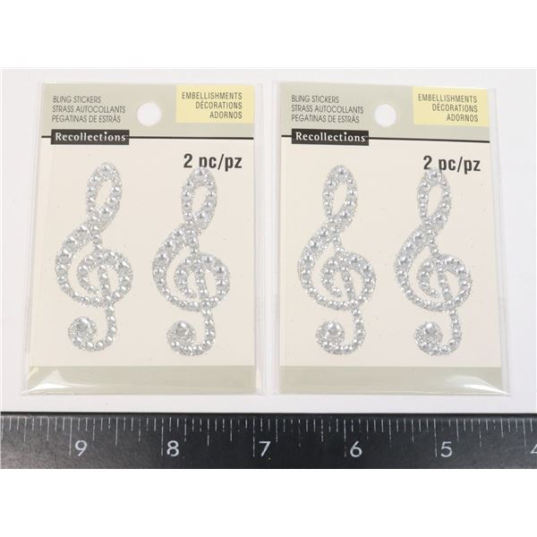 MUSICAL NOTE  BLING STICKERS