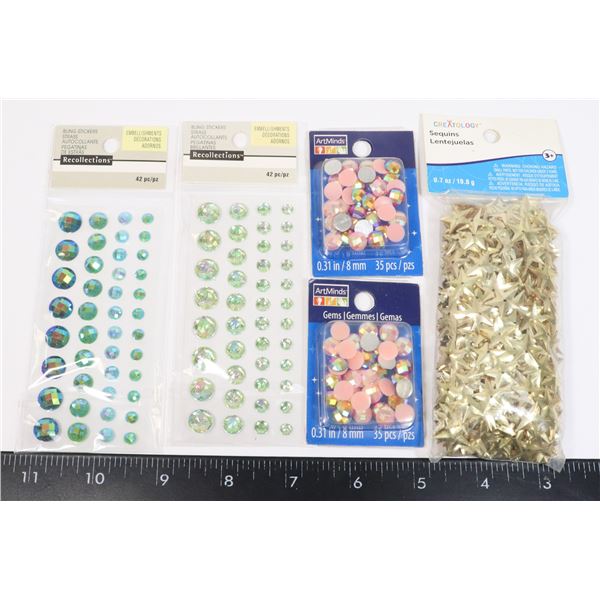SEQUINS/GEMS & BLING STICKERS-UNUSED