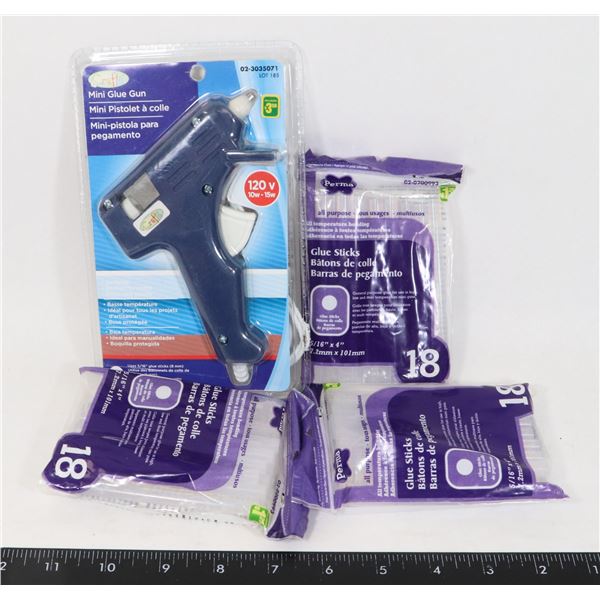 GLUE GUN & GLUE STICKS-UNUSED