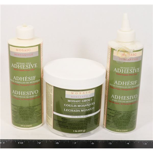 MOSAIC GROUT & ADHESIVE, ONE BOTTLE DID