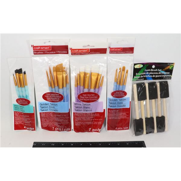 CRAFTSMART BRUSHES & FOAM BRUSH SET-UNUSED