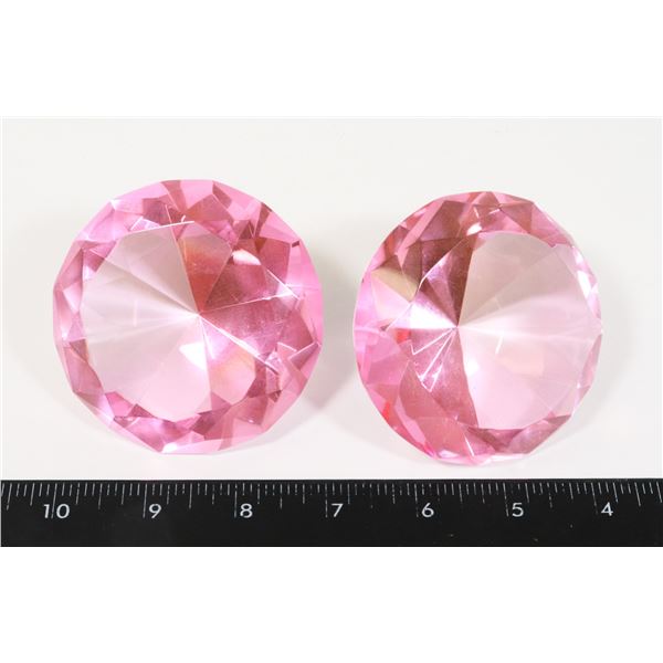 DECORATIVE 3" PINK DIAMOND SHAPE DECOR PIECES