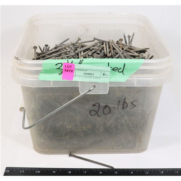 PAIL OF 3/8" COATED NAILS