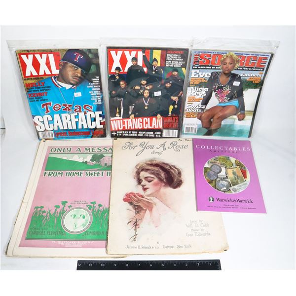 BUNDLE OF MAGAZINES, SHEET MUSIC BOOKS,