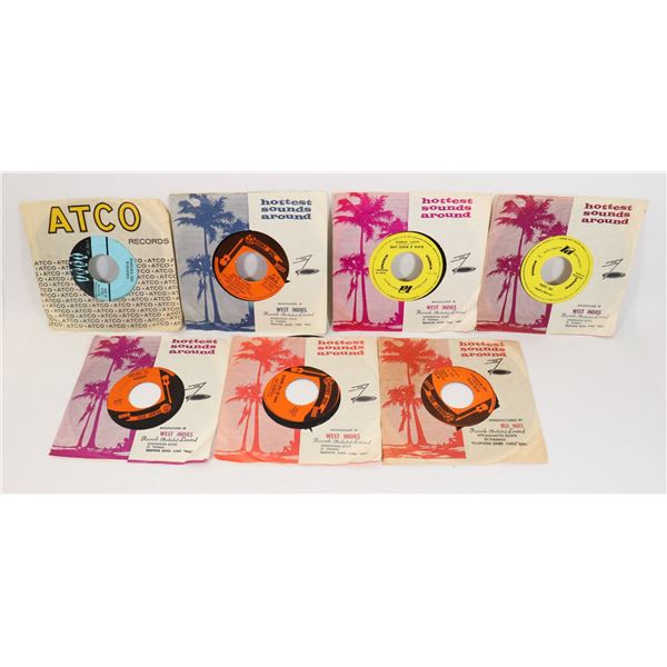 (LOT OF 7) REGGAE 7" VINYL RECORDS W/SLEEVES