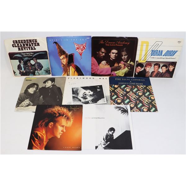 (LOT OF 10) ROCK POP 7" VINYL RECORDS & COVERS