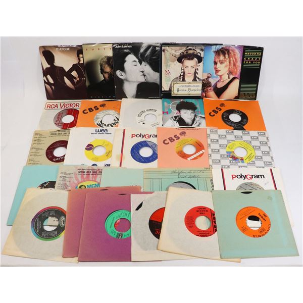 (LOT OF 25) ROCK/POP VINYL RECORDS - 7" SINGLES