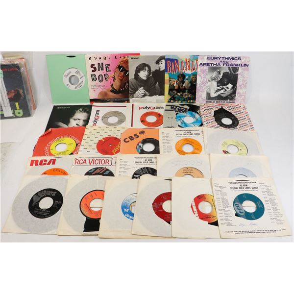 (LOT OF 25) ROCK/POP VINYL RECORDS - 7" SINGLES