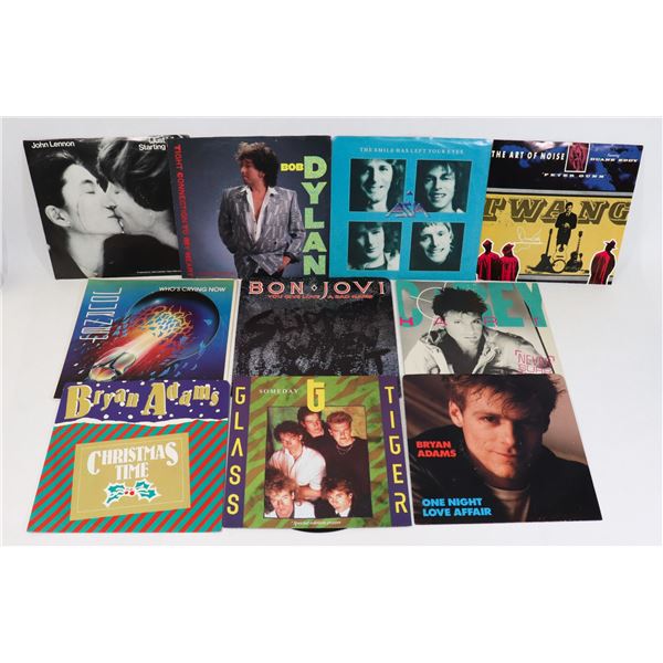 (LOT OF 10) ROCK POP 7" VINYL RECORDS & SLEEVES