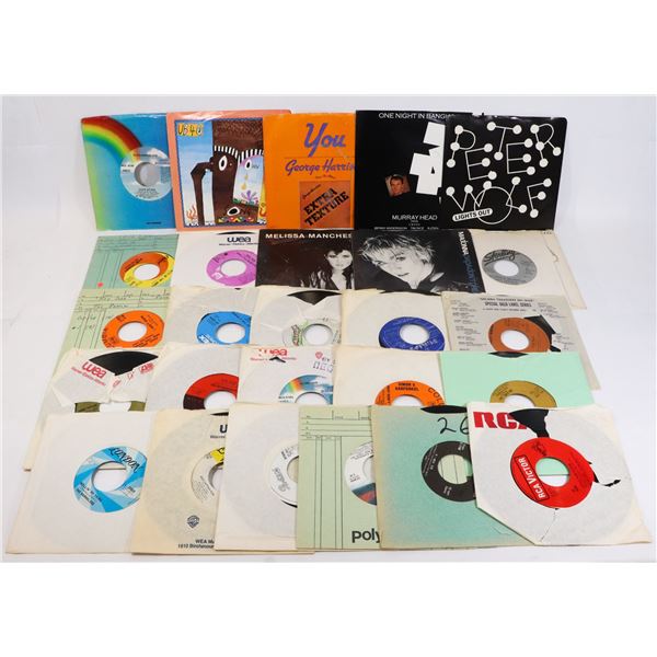 (LOT OF 25) ROCK/POP VINYL RECORDS - 7" SINGLES