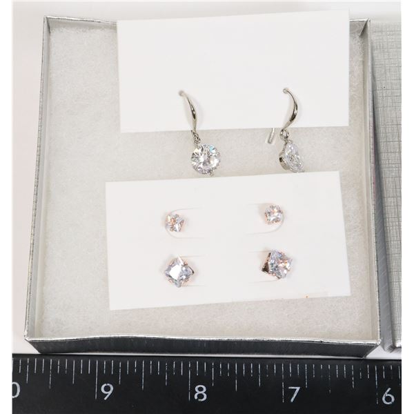 ESTATE LOT OF VARIOUS NEW CUBIC ZIRCONIA EARRINGS