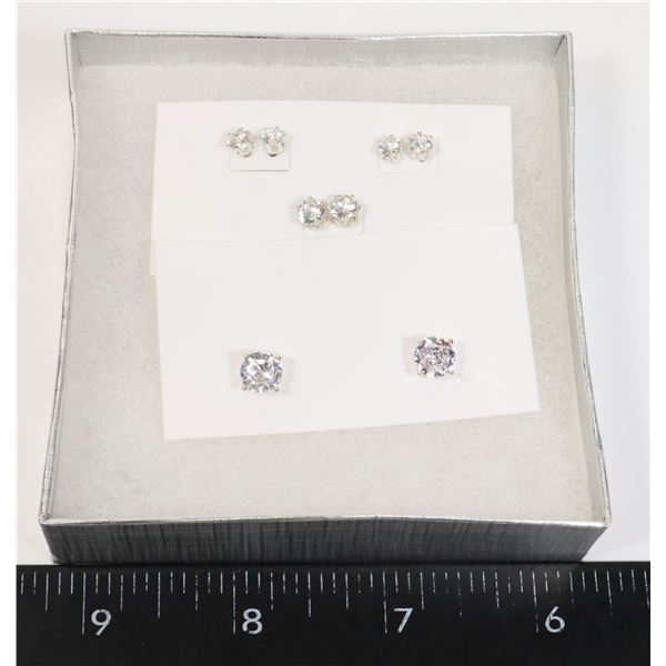 ESTATE LOT OF VARIOUS NEW CUBIC ZIRCONIA EARRINGS