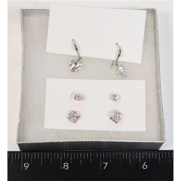 ESTATE LOT OF VARIOUS NEW CUBIC ZIRCONIA EARRINGS