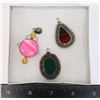 Image 1 : ESTATE LOT OF SILVER WITH GEMSTONE PENDANTS