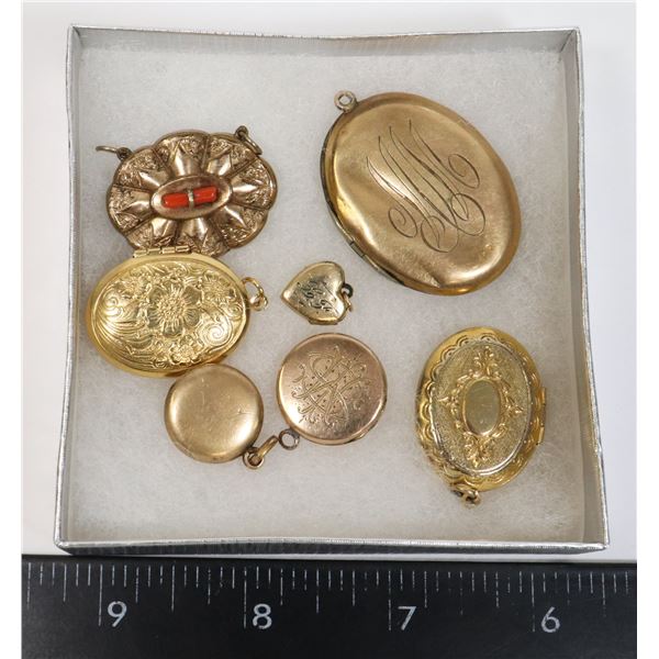 ESTATE LOT OF VARIOUS GOLD FILLED LOCKETS