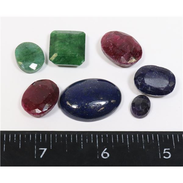 149.4cts GENUINE RUBY, EMERALD, SAPPHIRE, LAPIS