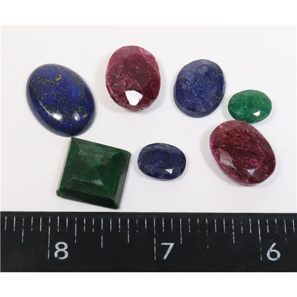 103.9cts GENUINE RUBY, EMERALD, SAPPHIRE, LAPIS