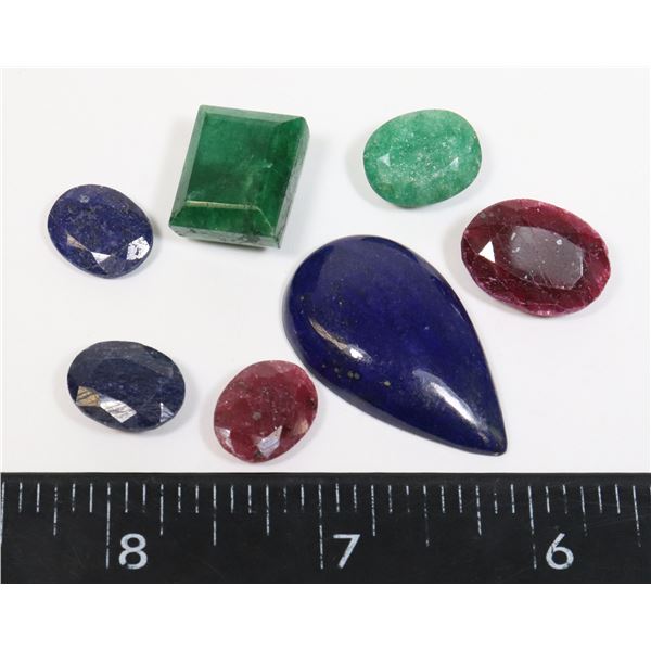 125.2cts GENUINE RUBY, EMERALD, SAPPHIRE, LAPIS