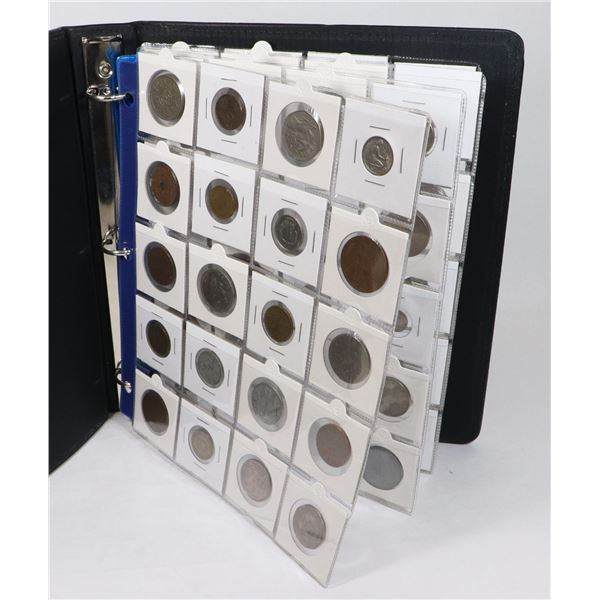 x100 VARIOUS OLD WORLD COINS COLLECTION IN BINDER