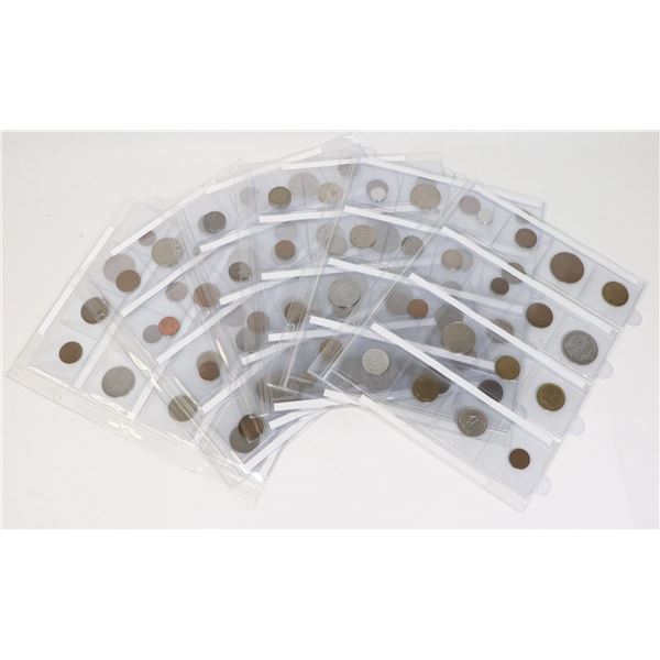 x96 VARIOUS OLD WORLD COINS COLLECTION IN PAGES