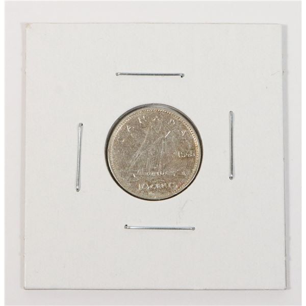 1945 SILVER CANADA HIGHER GRADE 10 CENTS COIN