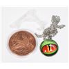 Image 1 : 1-OZ DRAGON COPPER ROUND IN CAPSULE WITH EASEL