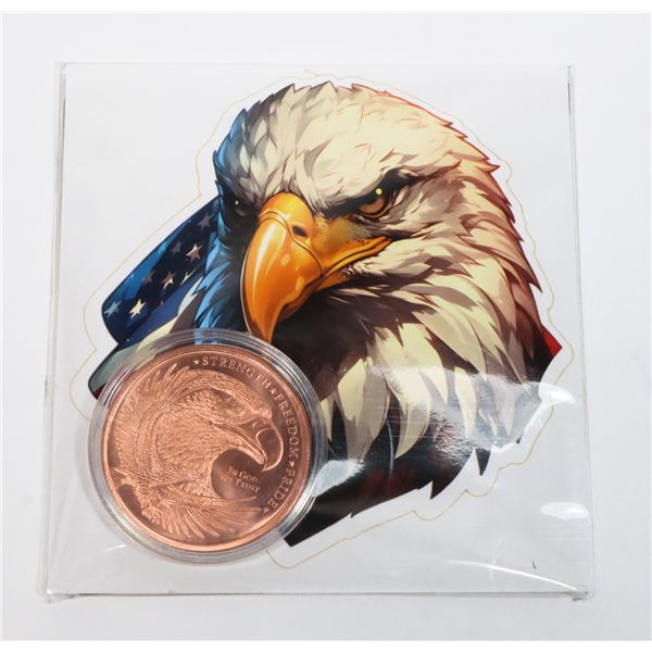 1-OZ GSM COPPER EAGLE IN CAPSULE WITH STICKER