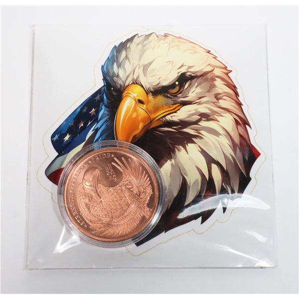 1-OZ GSM COPPER EAGLE IN CAPSULE WITH STICKER