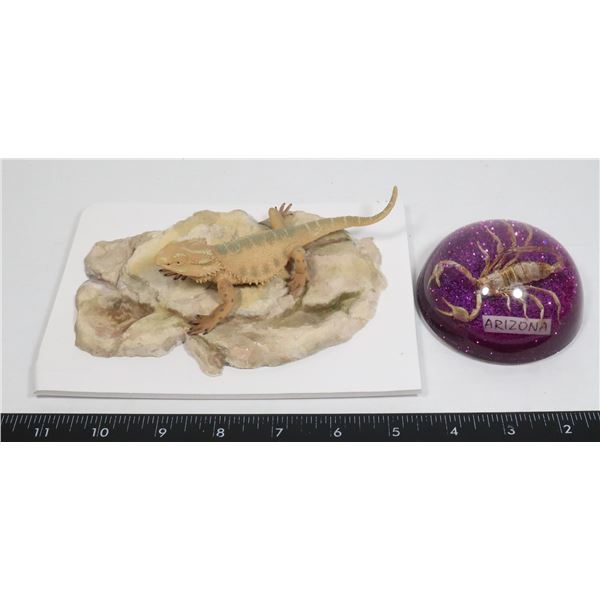 BEARDED DRAGON DIORAMA FIGURE WITH SCORPION