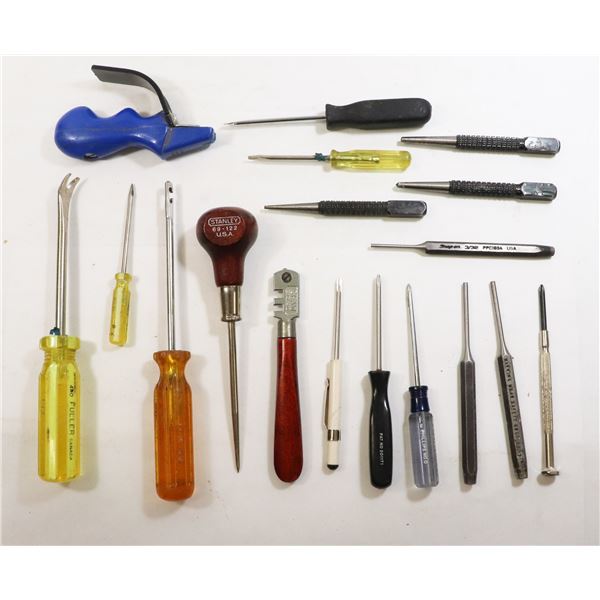 BAG OF PRECISION SCREWDRIVERS, PUNCHES,
