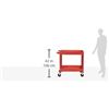 Image 2 : Amazon Basics Steel 2-Shelf Multipurpose Tub Utility/Supply Cart with 400 lb Capacity - Red